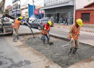 COLOCARON NUEVO HORMIGÓN SOBRE AVENIDA JUJUY