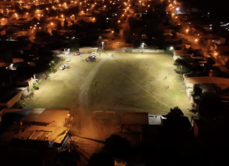 COLOCARON NUEVAS LED EN LA CANCHA DE FÚTBOL DE JUAN MANUEL DE ROSAS