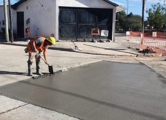 SE REALIZARON TAREAS DE HORMIGONADO EN LA ZONA NORTE DE LA CIUDAD