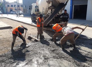 COLOCARON NUEVO HORMIGÓN EN DIVERSOS SECTORES DE ALBERDI AL 1.000