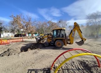 AVANZAN LAS OBRAS DE AMPLIACIÓN DE DESAGÜE EN LA PLAZA GURRUCHAGA