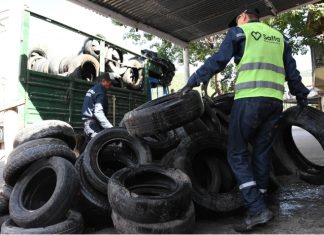 RETIRARON 500 NEUMÁTICOS FUERA DE USO DE UNA GOMERÍA EN LA AV. DELGADILLO