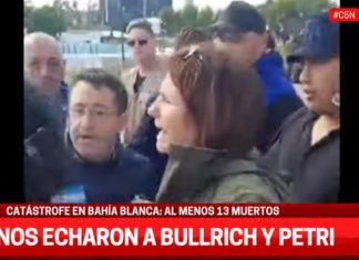 VECINOS ECHARON A BULLRICH Y PETRI EN BAHÍA BLANCA ENTRE INSULTOS Y FORCEJEOS