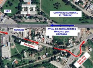 HABRÁ UN DESVÍO EN AV. EX COMBATIENTES A LA ALTURA DE REFINOR POR EL PLAN VIAL ZONA SUR