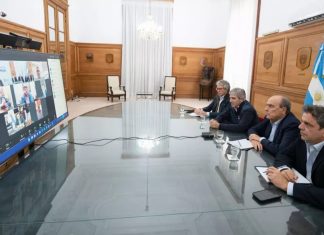 SÁENZ PARTICIPÓ DE LA VIDEOCONFERENCIA CONVOCADA POR FRANCOS Y CAPUTO A LOS GOBERNADORES