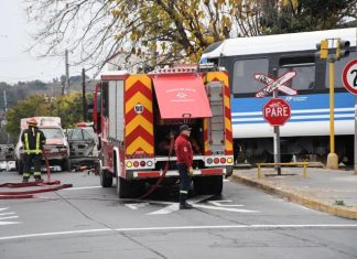 SE REALIZÓ UN SIMULACRO DE UN ACCIDENTE FERROVIARIO EN ESPAÑA Y JUNÍN