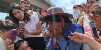 LA PEREGRINA DAMIANA CONOCIÓ SU MURAL Y SE EMOCIONÓ HASTA LAS LÁGRIMAS