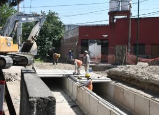 SAN MARTÍN Y OLAVARRÍA: LA OBRA PLUVIAL TIENE UN AVANCE DEL 80 %