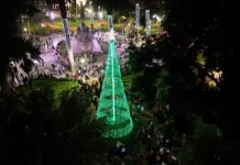 FUE ENCENDIDO EL TRADICIONAL ARBOLITO NAVIDEÑO EN LA PLAZA 9 DE JULIO