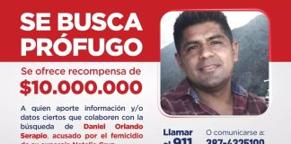 EL GOBIERNO DE SALTA OFRECE UNA RECOMPENSA DE $10 MILLONES POR INFORMACIÓN SOBRE DANIEL SERAPIO, PRÓFUGO POR FEMICIDIO