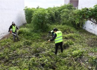 EN BARRIO LOTEO LAS MARÍAS SE DESMALEZÓ Y LIMPIÓ UN TERRENO EN MAL ESTADO