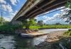 CEDIÓ PARTE DEL PUENTE VIEJO DE SANTA LUCÍA Y LA MUNICIPALIDAD ANALIZARÁ LAS CAUSAS