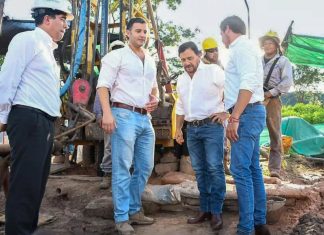 SÁENZ SUPERVISÓ EL AVANCE DE UN NUEVO POZO DE AGUA QUE REFORZARÁ EL SISTEMA DE TARTAGAL