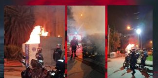 SANTA LUCIA: FAMILIARES DE LA VÍCTIMA QUEMARON UNA GARITA DE LA POLICÍA TRAS EL HOMICIDIO