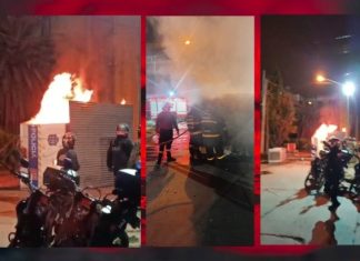 SANTA LUCIA: FAMILIARES DE LA VÍCTIMA QUEMARON UNA GARITA DE LA POLICÍA TRAS EL HOMICIDIO