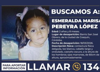 ALERTA SOFÍA POR ESMERALDA MARISA PEREYRA LÓPEZ, DE 2 AÑOS, DESAPARECIDA EN LA PROVINCIA DE CÓRDOBA