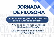 JORNADA DE FILOSOFÍA: “COMUNIDAD ORGANIZADA, DESAFÍOS PARA LA ARGENTINA ACTUAL”