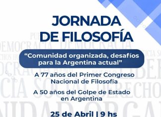 JORNADA DE FILOSOFÍA: “COMUNIDAD ORGANIZADA, DESAFÍOS PARA LA ARGENTINA ACTUAL”