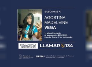 ACTIVAN ALERTA SOFÍA PARA DAR CON EL PARADERO DE AGOSTINA VEGA EN CÓRDOBA