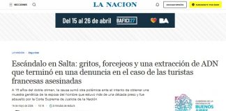 LA NACIÓN PUBLICÓ UNA EXTENSA NOTA REFLEJANDO EL ESCANDALO PRODUCIDO TRAS EL INTENTO DE EXTRACCIÓN DE ADN DE BEATRIZ YAPURA