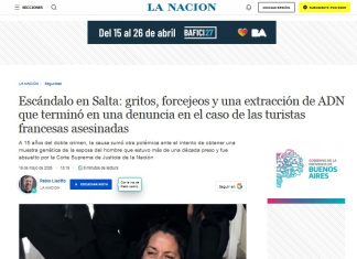 LA NACIÓN PUBLICÓ UNA EXTENSA NOTA REFLEJANDO EL ESCANDALO PRODUCIDO TRAS EL INTENTO DE EXTRACCIÓN DE ADN DE BEATRIZ YAPURA