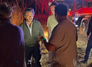SÁENZ SUPERVISÓ EL OPERATIVO DE EMERGENCIA POR INCENDIOS ENTRE CAMPO QUIJANO Y ROSARIO DE LERMA