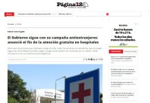 PAGINA 12 PUBLICÓ UN EDITORIAL POR LA “CAMPAÑA ANTIEXTRANJEROS” DE MILEI ILUSTRANDO CON UNA FOTO DEL HOSPITAL MARTERNO DE SALTA